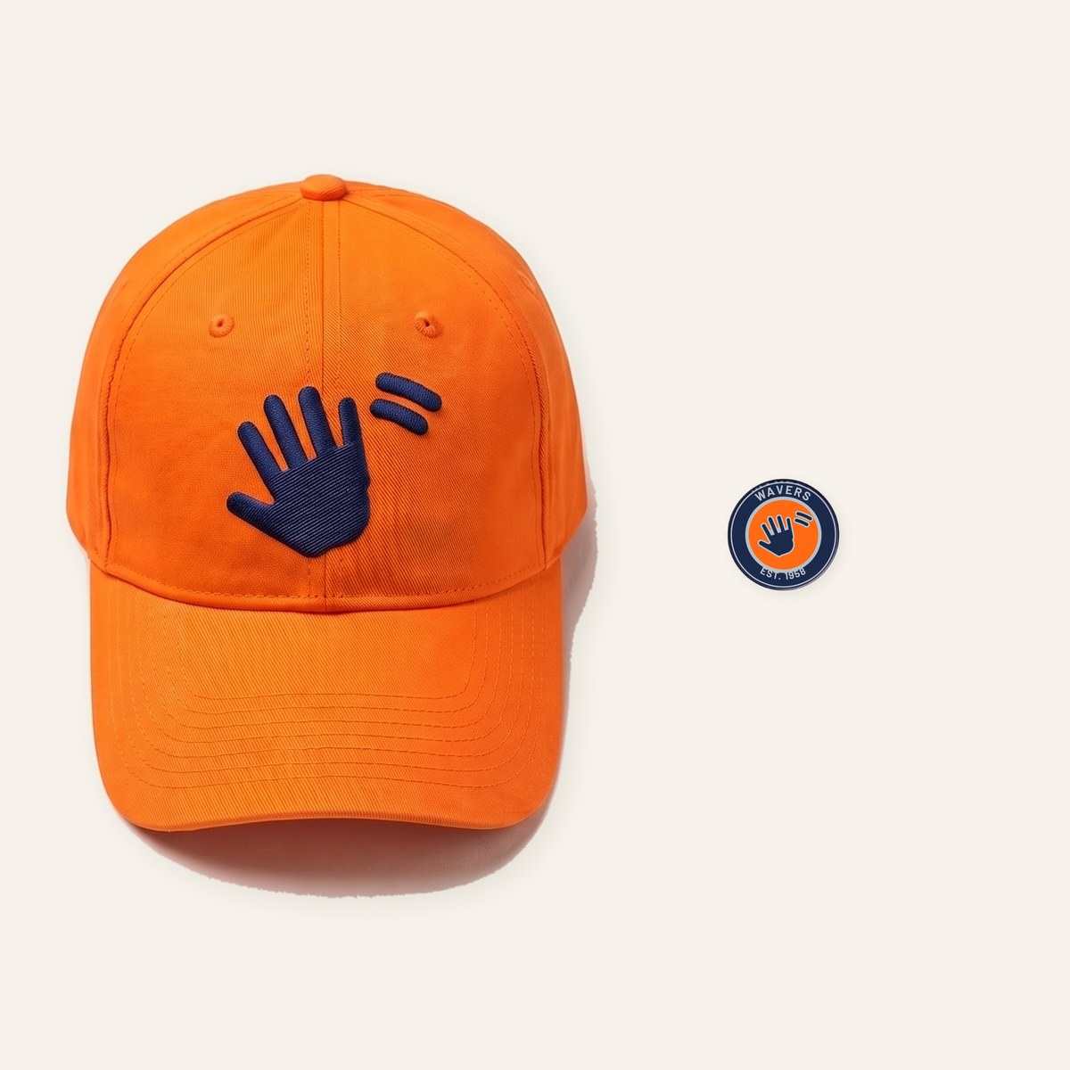 The pin and the cap together, photographed flat